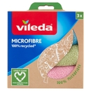 Vileda Microfibra 100% Riciclato, panno ideale per pulire efficacemente tutte le superfici. 3x